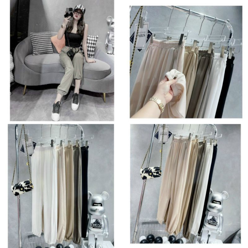 Quần jogger thun tăm mie bo gấu kiểu dáng basic