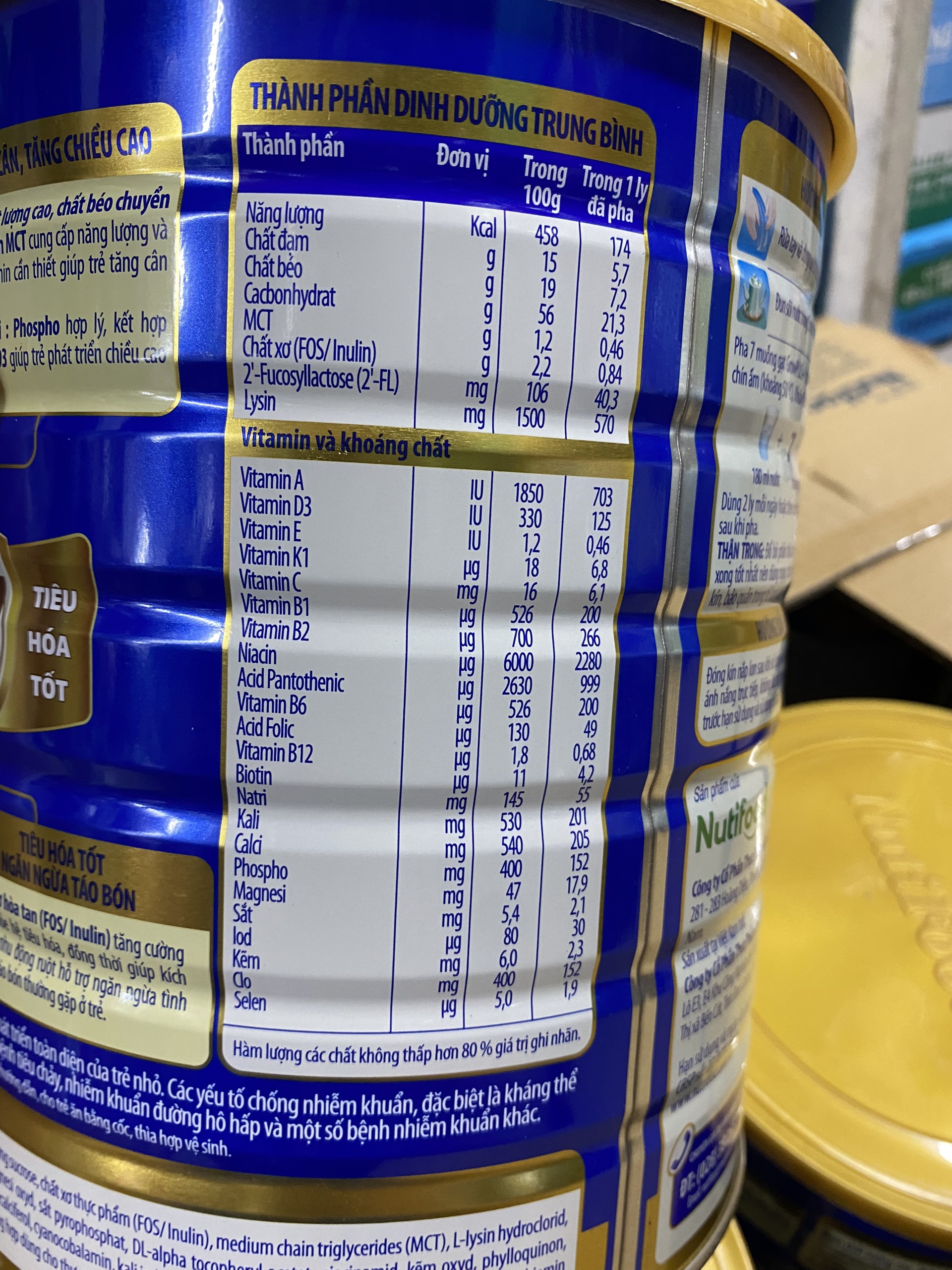 [MẪU MỚI] Sữa Bột Nutifood Grow Plus+ Xanh Hộp 1,5kg