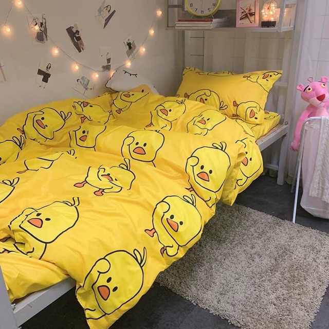 Set 4 Chăn Phao Cotton Poly VỊT VÀNG đáng yêu,dễ thương