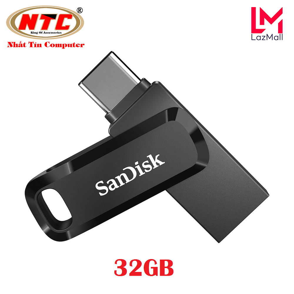 USB OTG Sandisk Ultra Dual Drive Go USB Type-C 3.1 32GB 150MB/s (Đen) - Nhat Tin Authorised Store