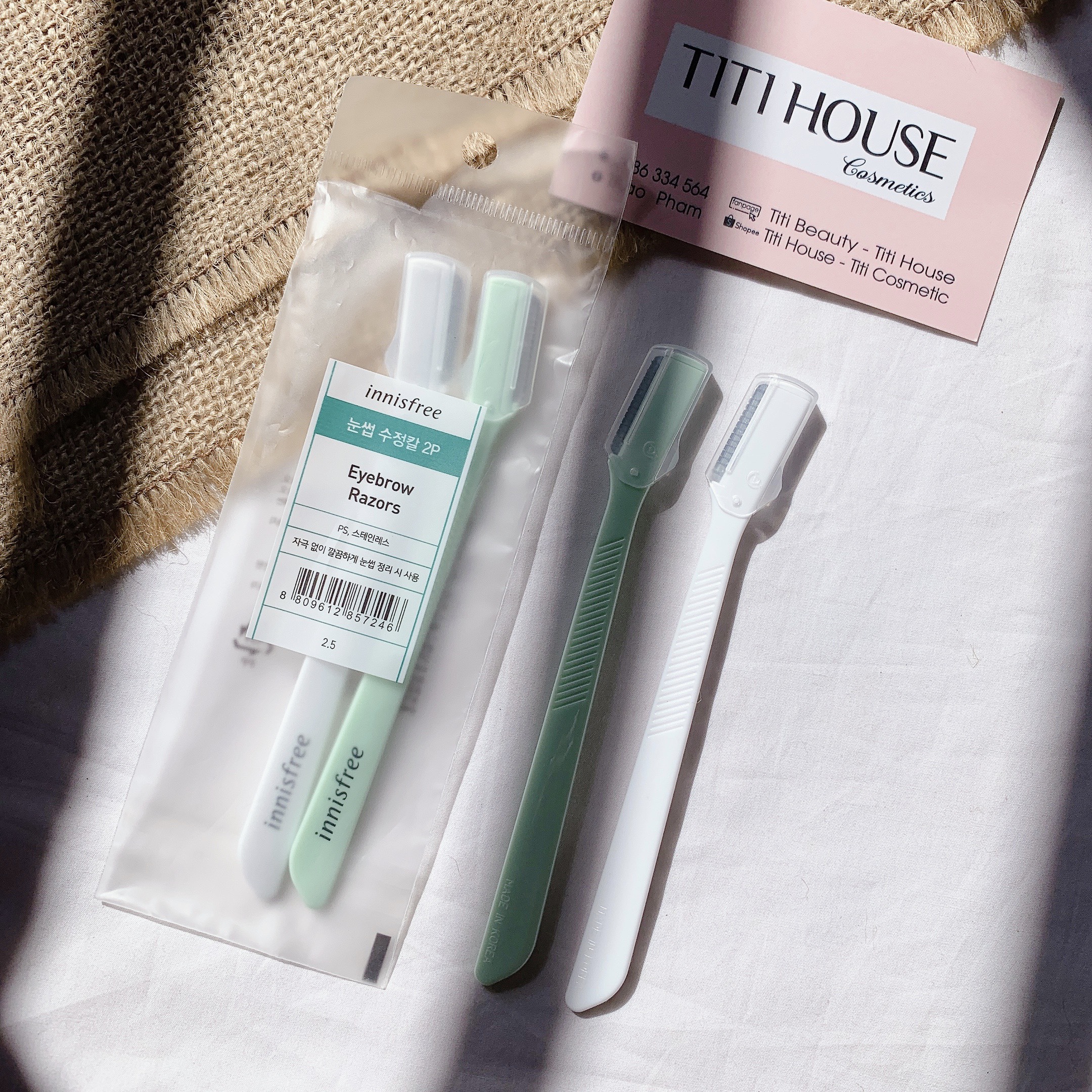 Dao Cạo Lông Mày Innisfree Eyebrow Razor (1 set 2 cái)