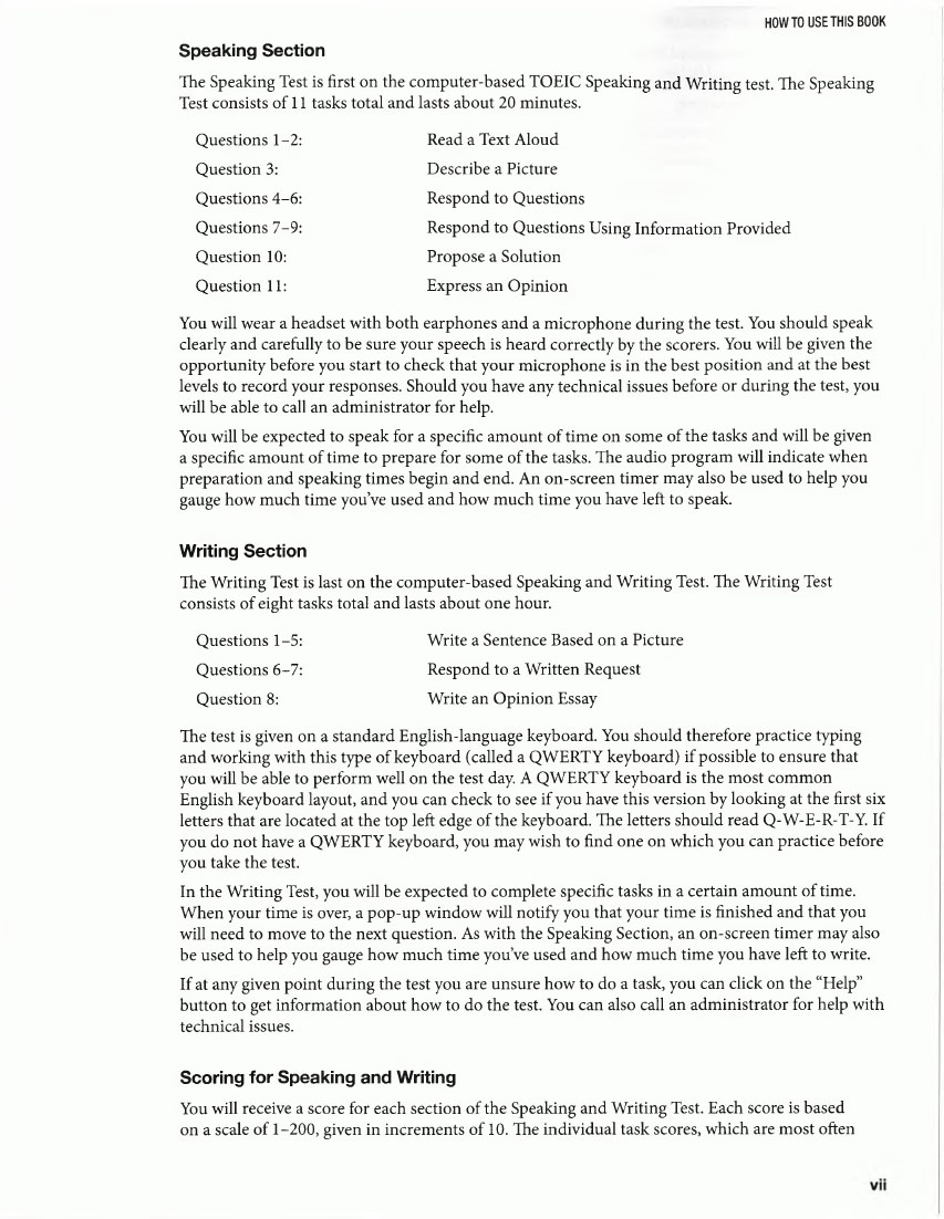 Skills for the TOEIC Test Speaking and Writing (Sách đen trắng)