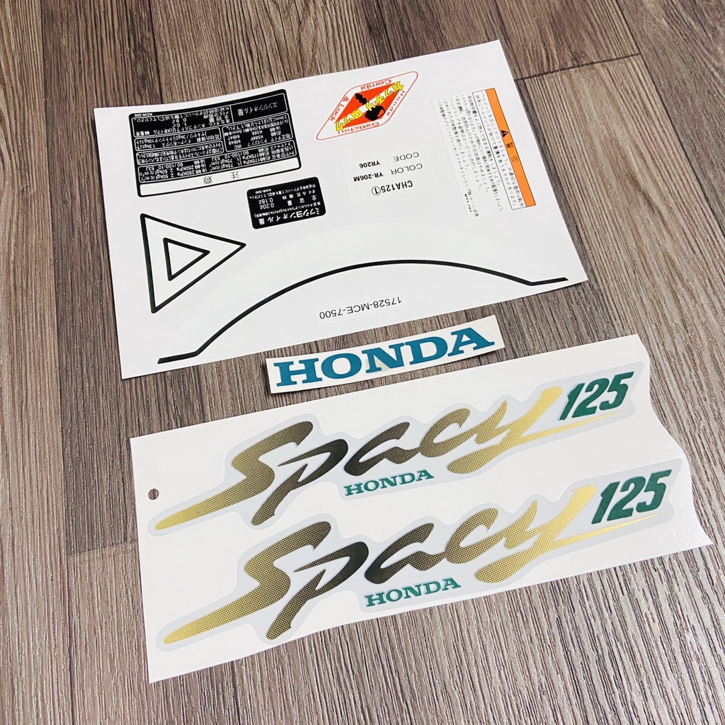 TEM CHỮ DÁN XE SPACY 125 SIÊU NÉT (CHỮ SPACY+ THÔNG SỐ)