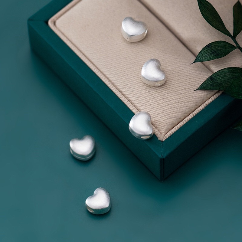 [S925] Charm bạc 3D hình trái tim - MH178