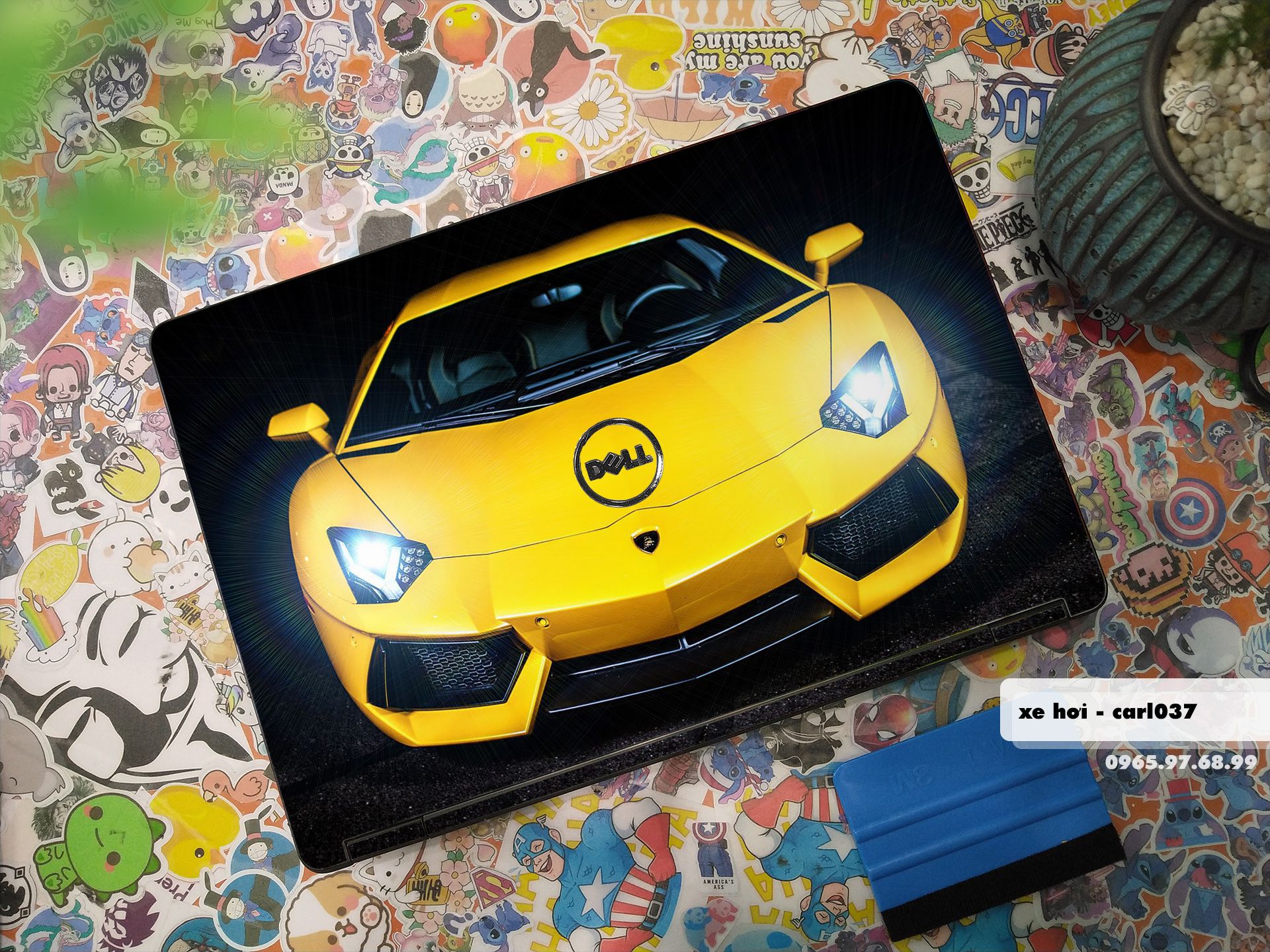 Decal Skin dán Laptop Dell mẫu xe hơi (inbox mã máy cho shop)