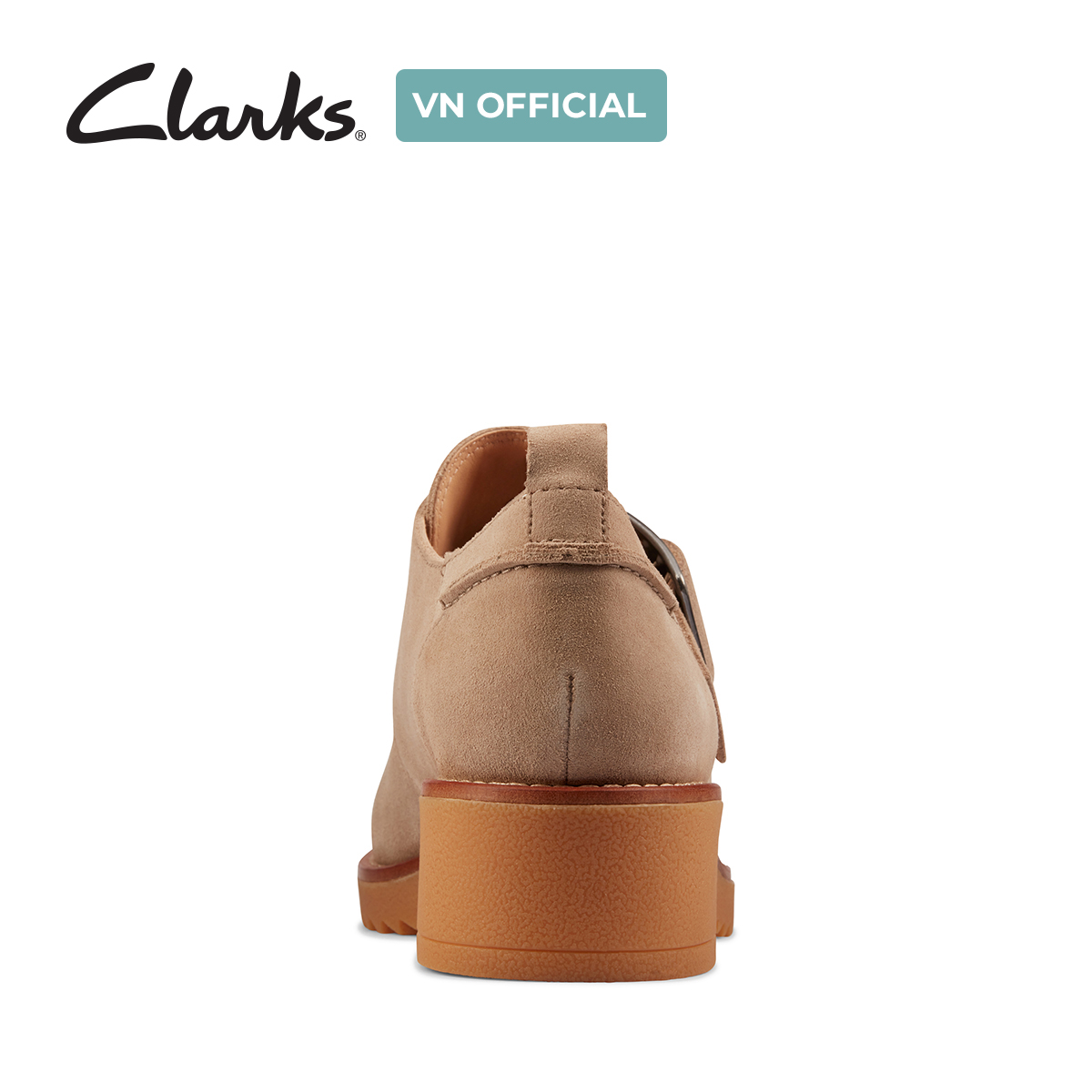 Giày Cao Gót 4cm Da Lộn Nữ Clarks - Eden Mid Monk