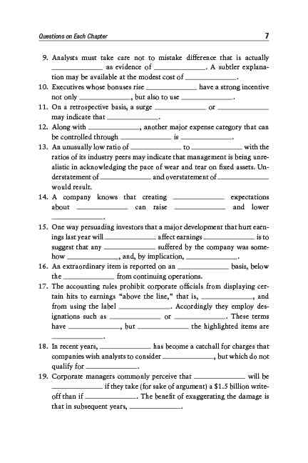 Financial statement analysis workbook
