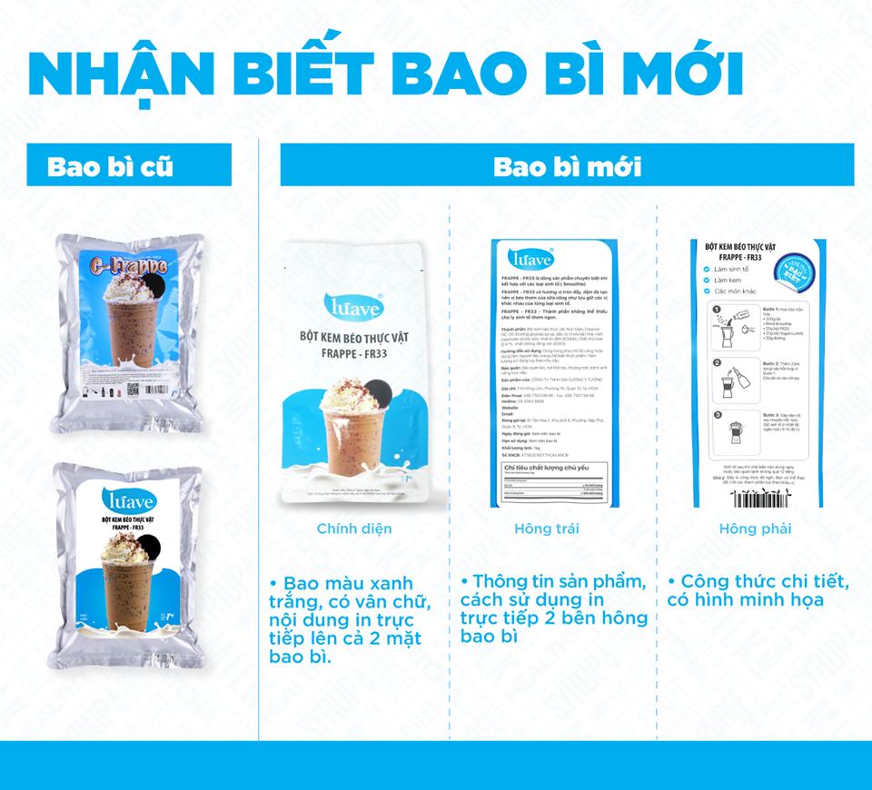 Bột đá xay Frappe FR33 Lúave gói 1kg