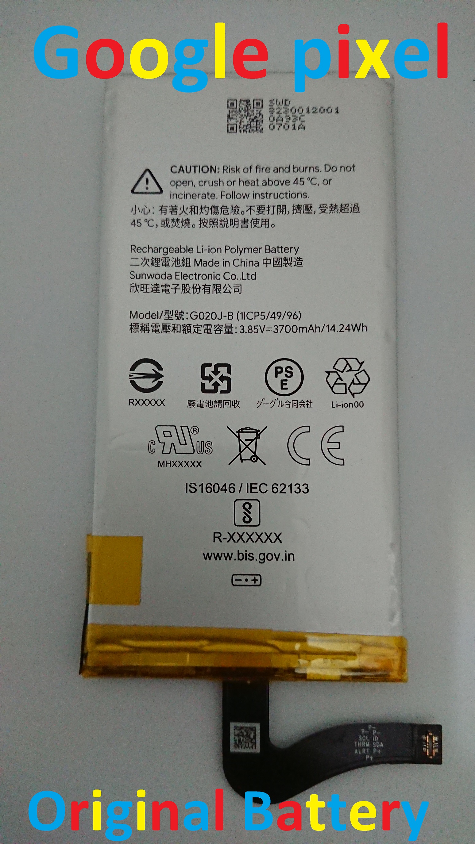 PIN ZIN NEW-ORIGINAL BATTERY GOOGLE PIXEL 4XL : G020J-B