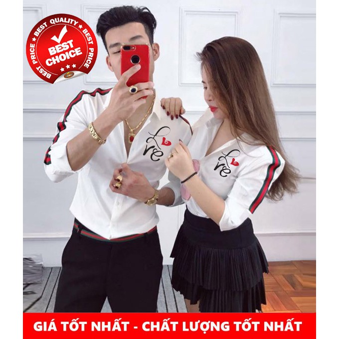 [HCM]Áo Sơ Mi Nam nữ mặc cặp giá 1 áo nhé