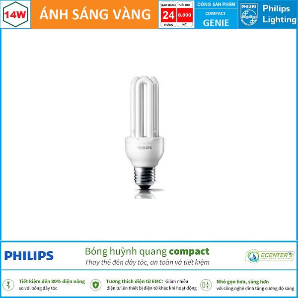 Bóng đèn Compact Philips Genie 14W CDL E27 ( Ánh sáng Trắng + Vàng )