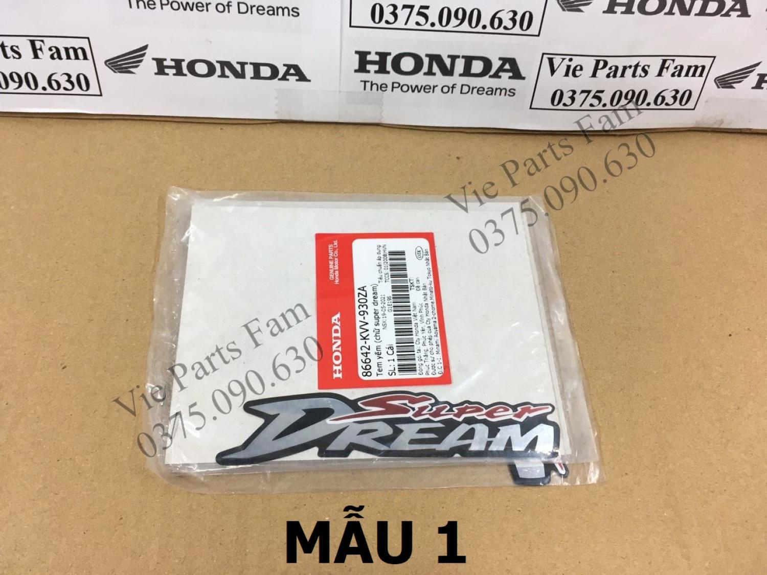 Tem yếm bửng Dream Việt/ Super Dream, hàng chính hiệu Honda mới 100%