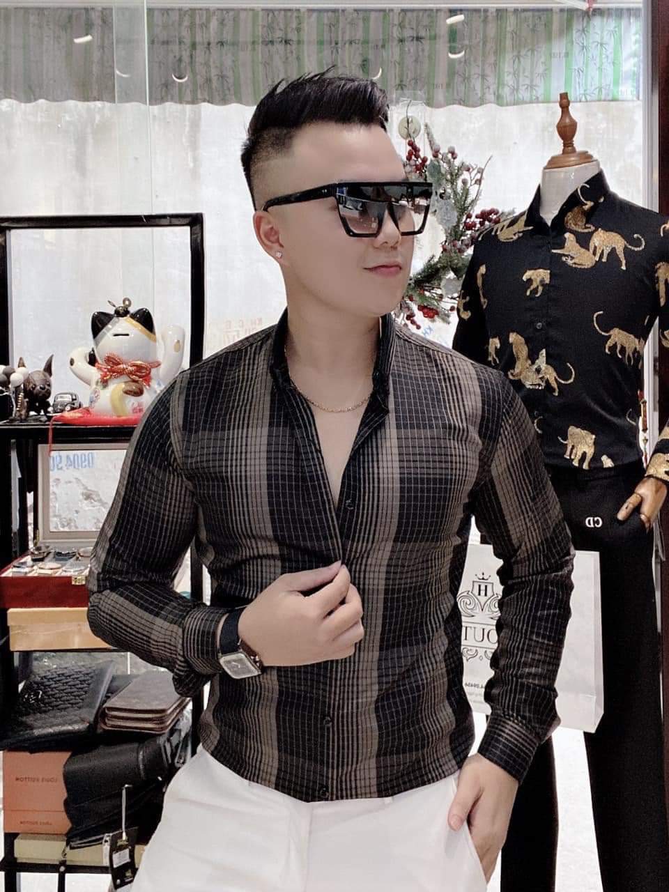 [HCM]áo somi nam họa tiết đơn giản nổi bật chất vải lụa cao cấp phù hợp với mọi lứa tuổi thời trang Binstore94 ks211