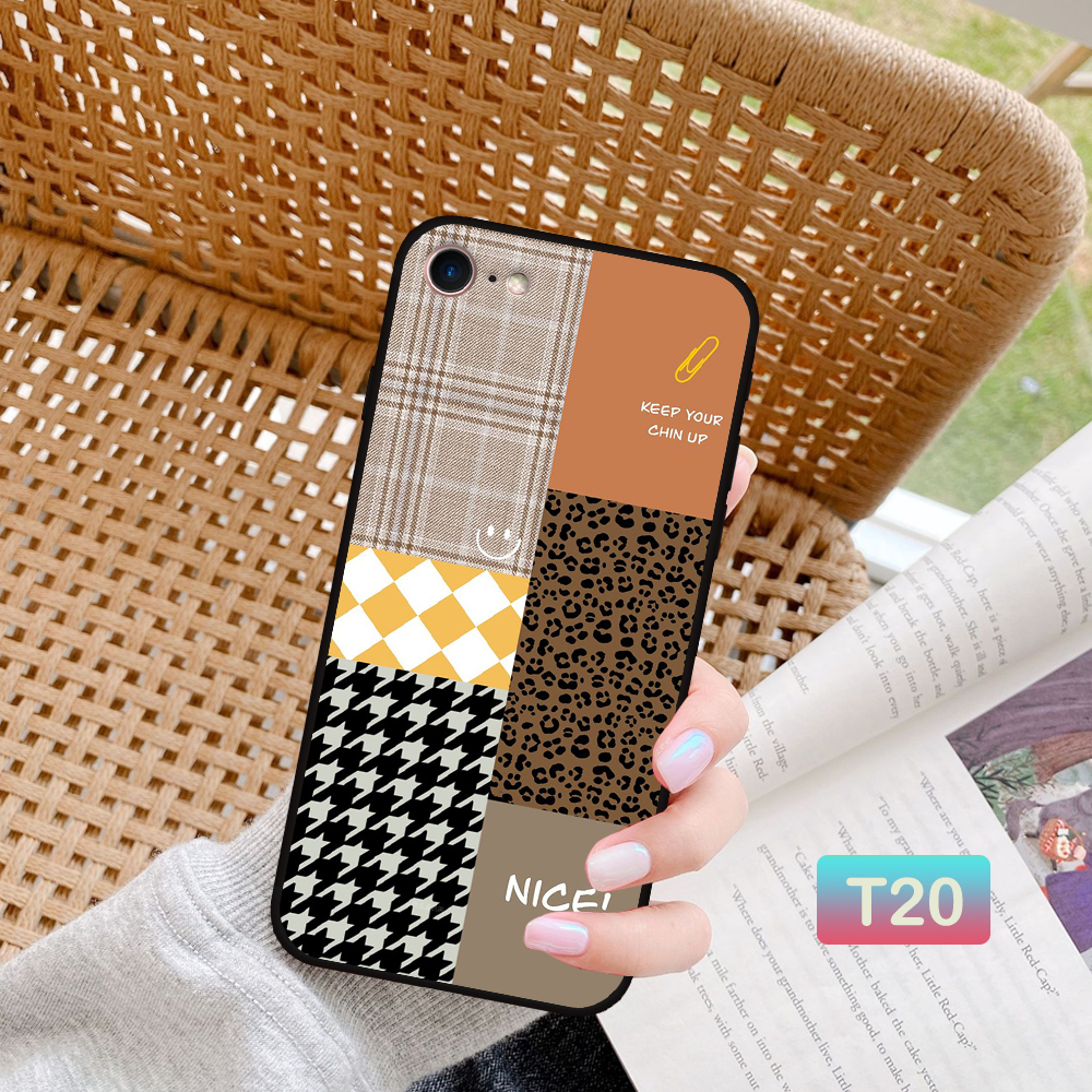 Ốp lưng iphone 5/ 5s/ 6/ 6s/ 6 plus/ 6s plus/ 7/ 8/ se 2020 hình mặt cười kẻ caro thời trang sang xịn mịn