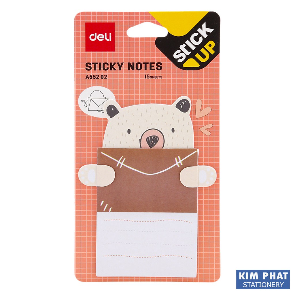 Giấy nhớ, Sticky Notes hình con vật dễ thương DELI EA55202