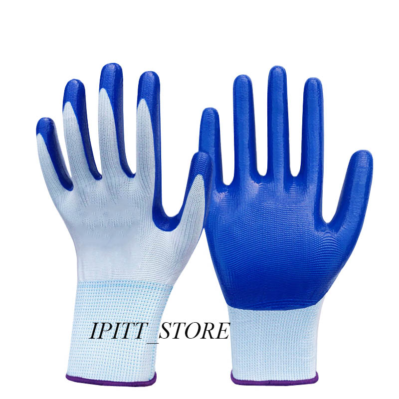 ComBo 2 Bịch 24 Đôi Găng Tay Bảo Hộ Lao Động Cao Cấp Phủ Pu Xanh , Đen