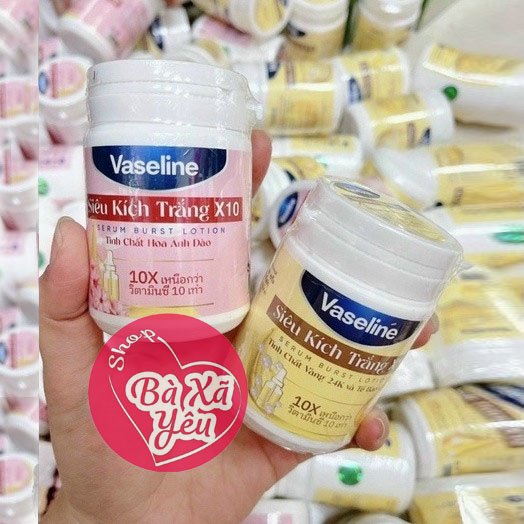 Combo 2 kem kích trắng vaseline x10 hũ 250gr