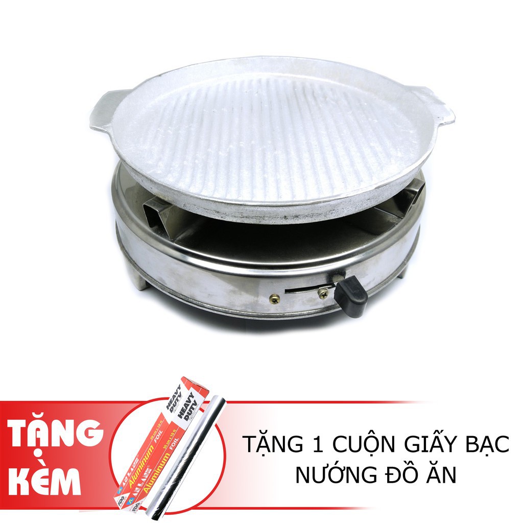 Bếp cồn và chảo gang nướng thịt Tặng 1cuộn giấy bạc tiện dụng - FREE SHIP TỪ 50K