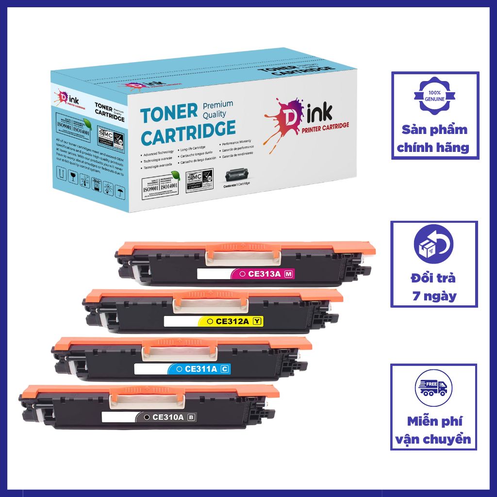 Hộp mực máy in hp cp 1025, cp 1025w | mực hp 126a ce310/ ce311/ ce312/ ce313 tương thích hàng nhập khẩu