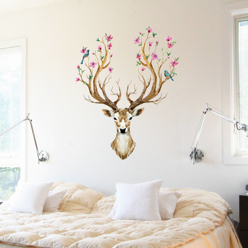 [HCM]Decal dán tường Sừng Nai 3D dán phòng khách DKN077 (97 x 81cm)