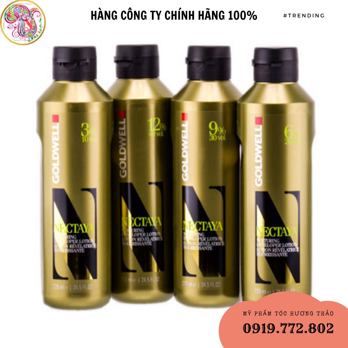 DUNG MÔI PHA MÀU NHUỘM TÓC GOLDWELL OXY NECTAYA 725ML (3%, 6%, 9%, 12%)