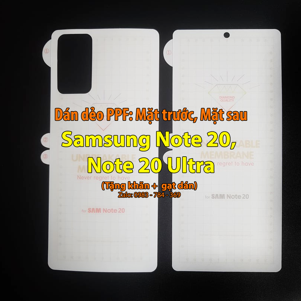 Dán PPF cho Samsung Galaxy Note 20 / Note 20 Ultra dẻo trong suốt + tặng gạt dán