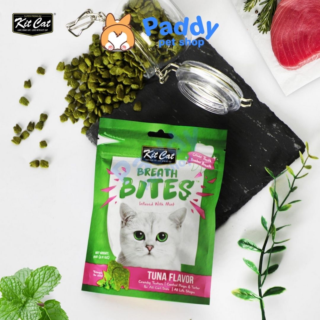 Snack Nhai Sạch Răng Cho Mèo Kit Cat Breath Bites (60g) - HSD 12/2024