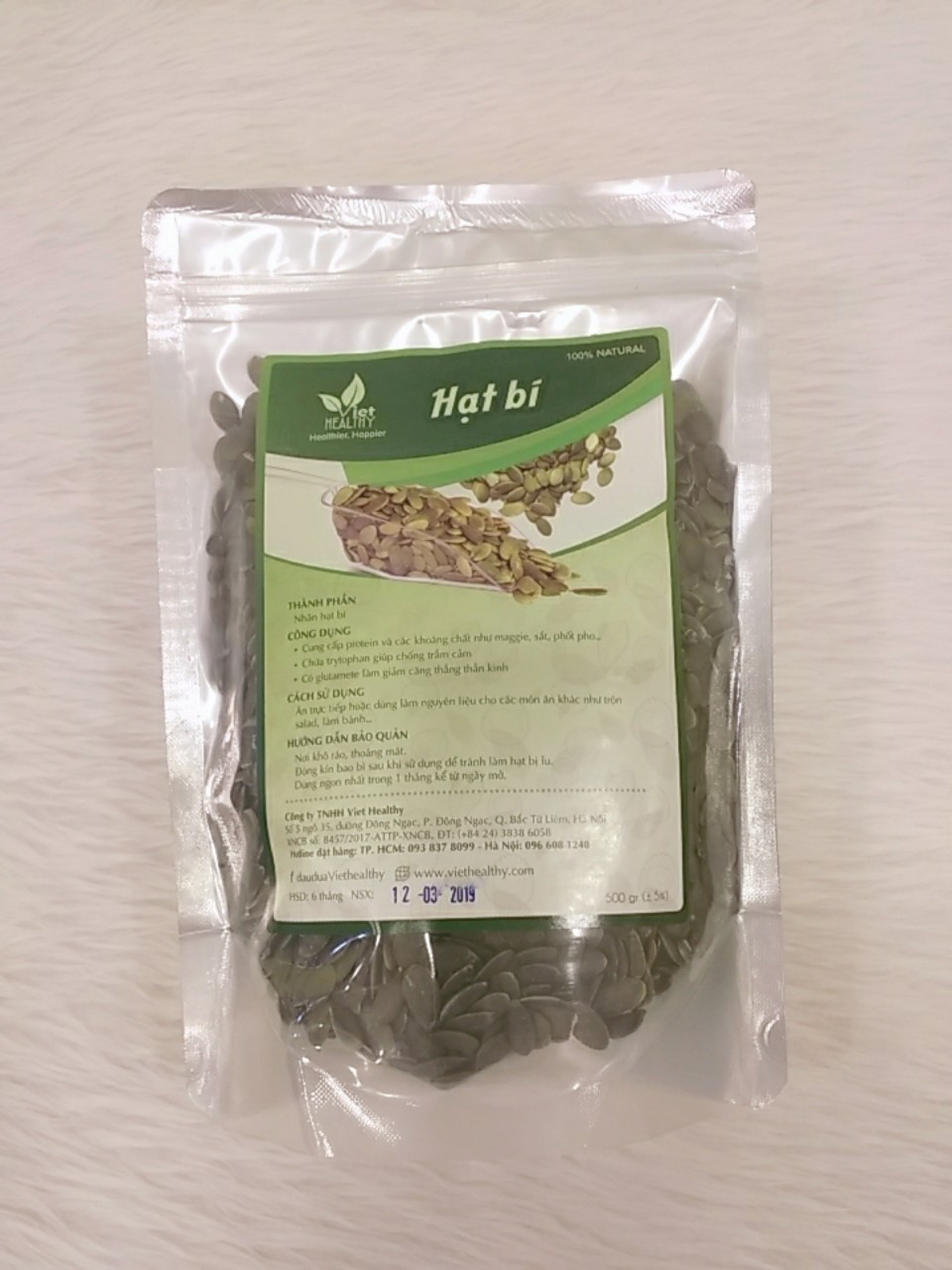 Nhân hạt bí Viet Healthy 500gr
