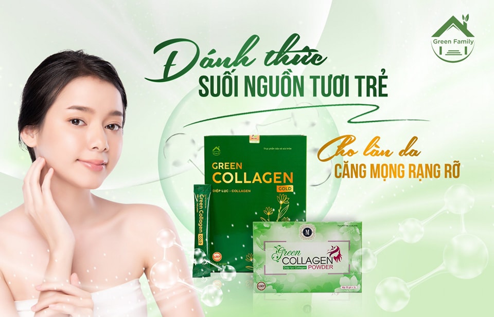 Diệp Lục Collagen & Collagen Gold (Hộp 30 Gói Chính Hãng - Đầy Đủ Tem Mã Đại Lý + Nguyên Seal)