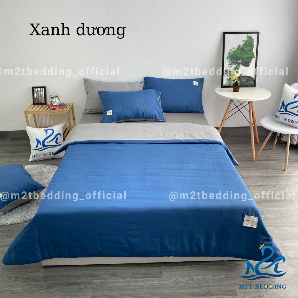 Bộ chăn ga gối cotton tici M2T Bedding - Chăn chần bông thông minh, ga giường và 2 vỏ gối - may chun drap giường đủ kích thước trải nệm 1m, 1m2, 1m4, 1m6, 1m8, 2m2 - không kèm ruột