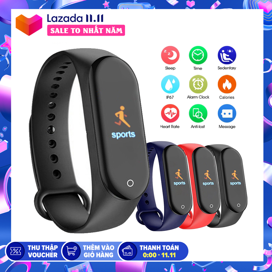 Đồng Hồ Thông Minh Xiaomi Mi Band 4, Vòng Đeo Tay Theo Dõi Sức Khỏe Vận Động M4