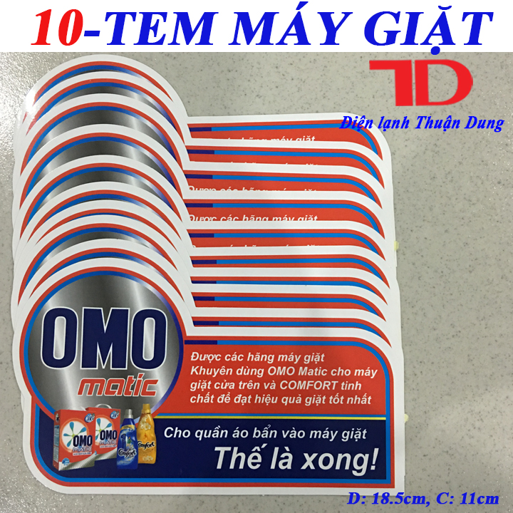 Combo 10 tem omo dán máy giặt - điện lạnh thuận dung
