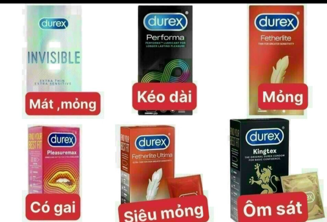 Bao Cao Su Durex Hộp 12 Bcs Đủ Loại