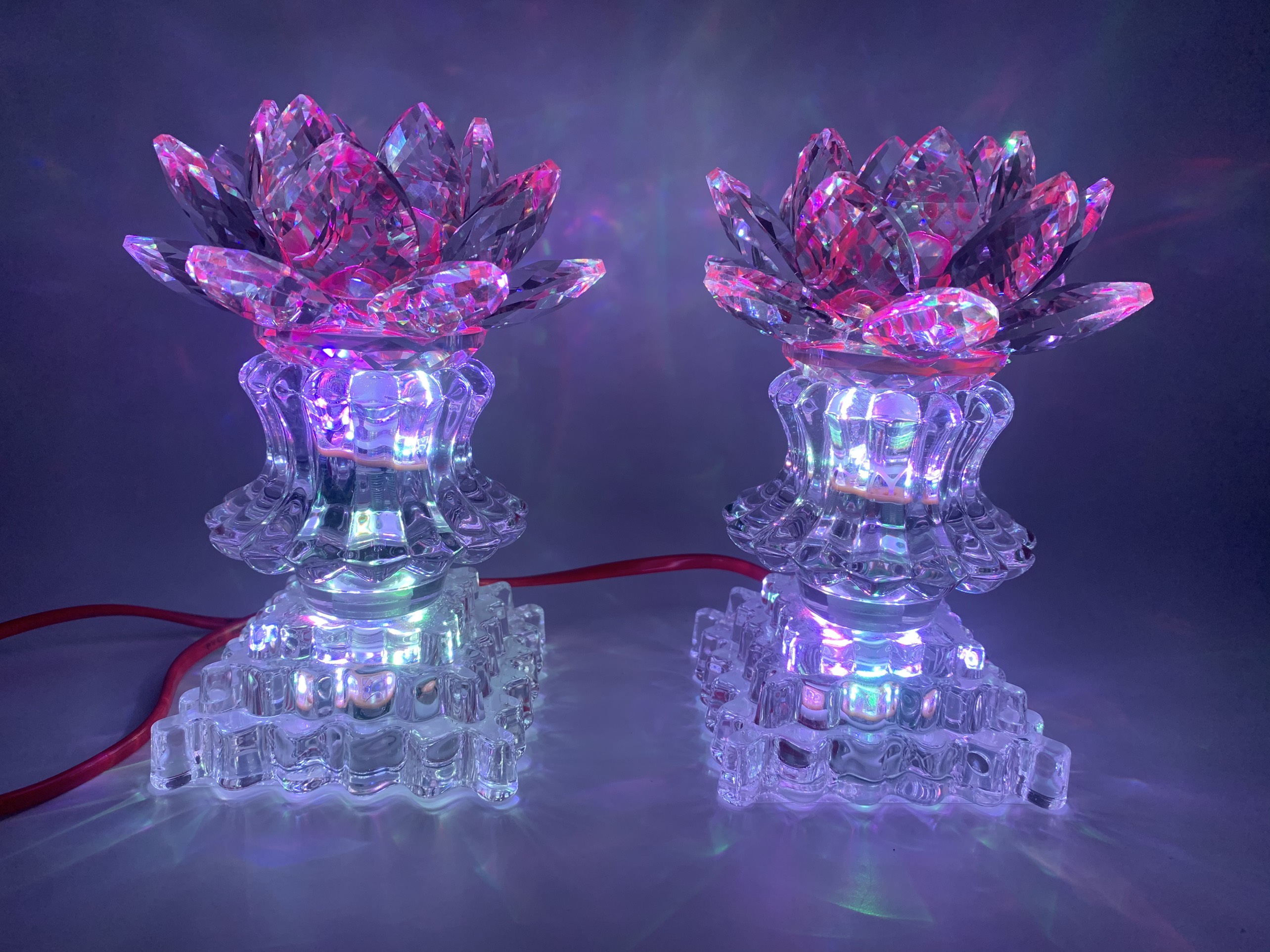 [GIÁ 1 CẶP] Cặp pha lê trang trí tủ thờ, thờ phật, pha lê thờ cúng, cặp pha lê phong thủy (PL44)