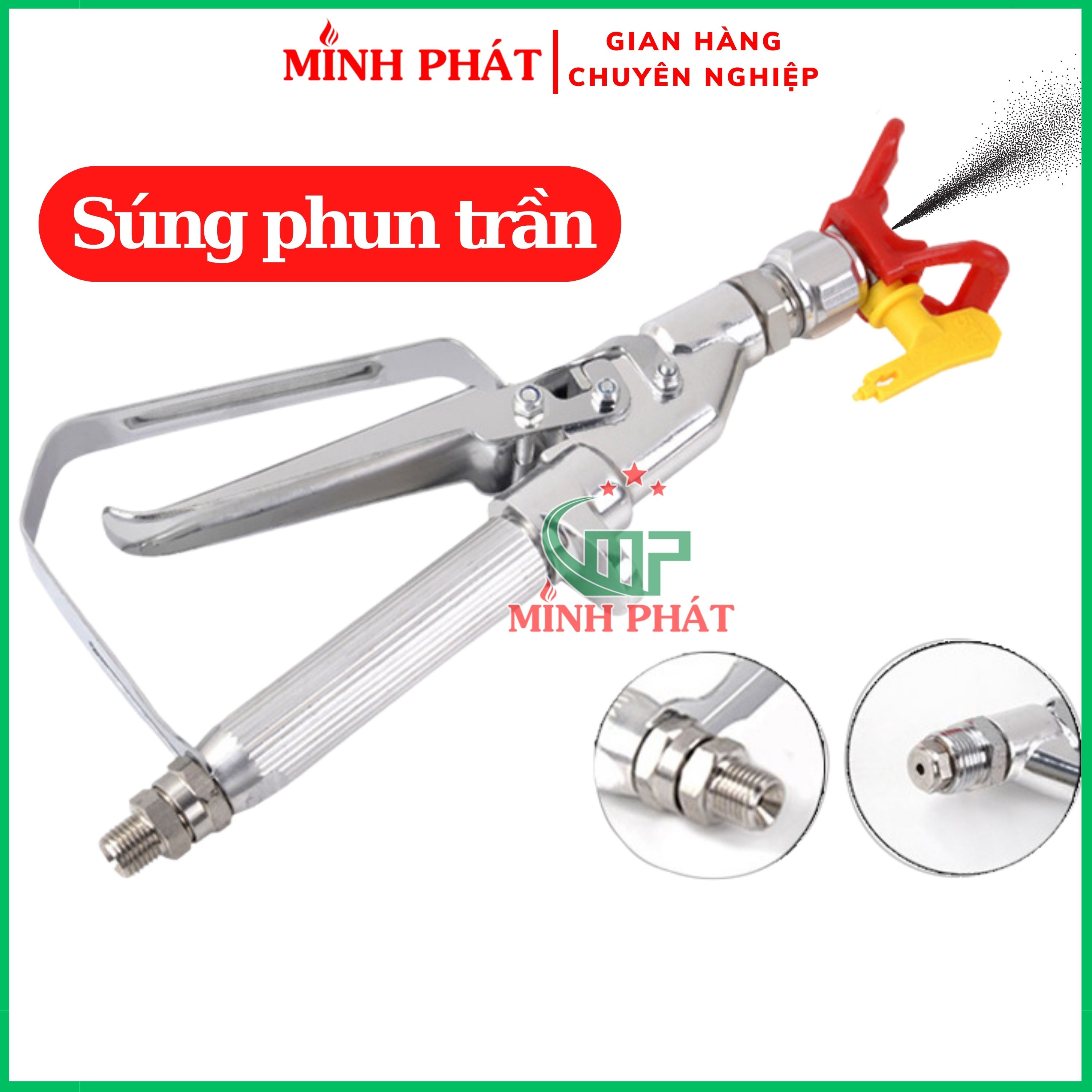 Súng phun sơn trần, phun sơn thẳng minh phát kèm béc phun sơn 517