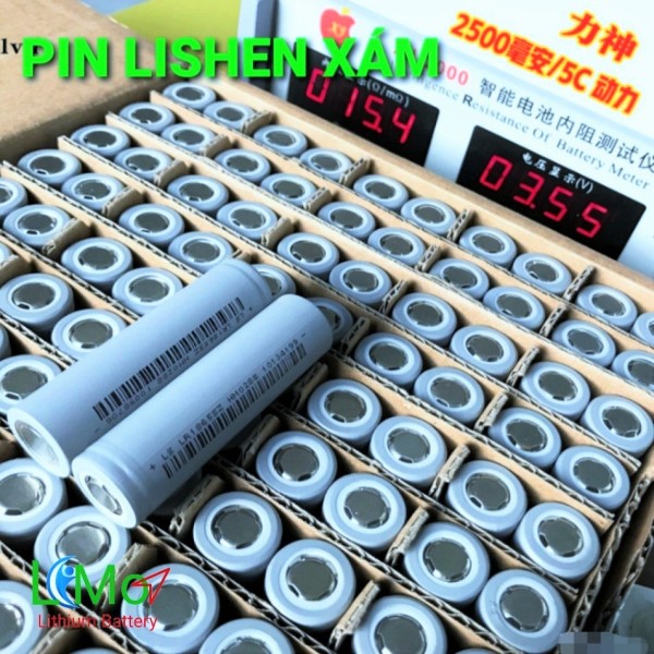 Cell pin sạc 18650 Lishen xám 2600mAh - Dòng xả 10A, nội trở thấp chuyên dùng đóng pin xe, pin máy