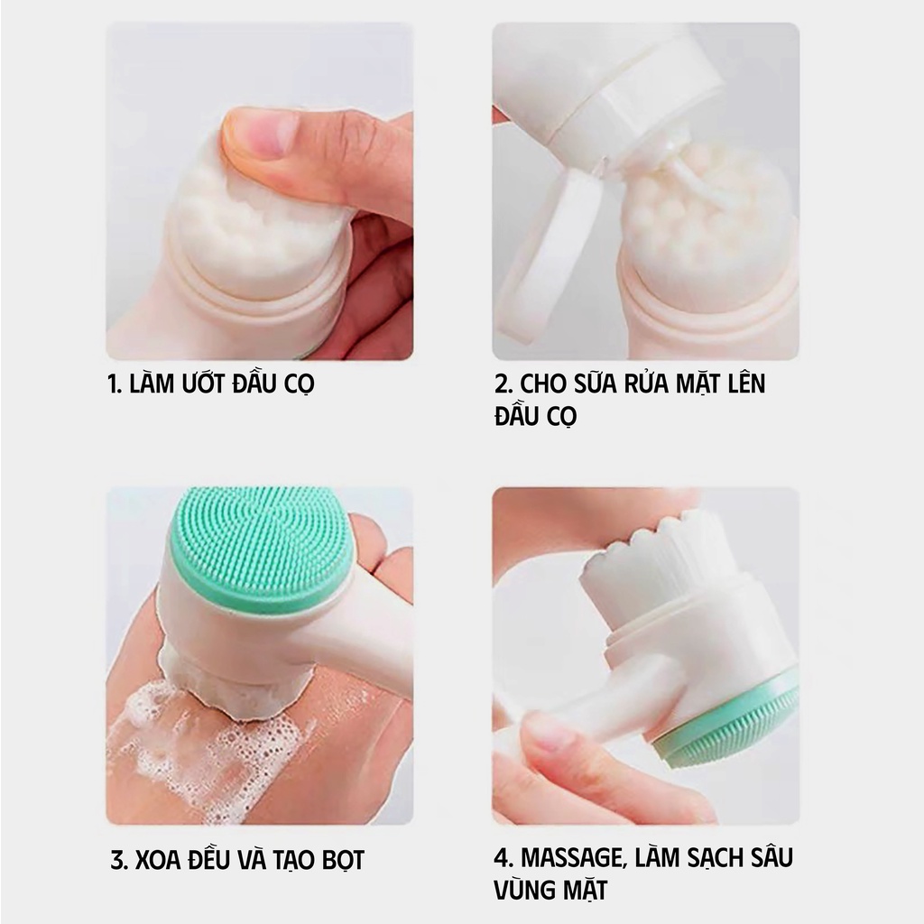 M'AYCREATE - Cọ rửa mặt và tẩy da chết 2 đầu