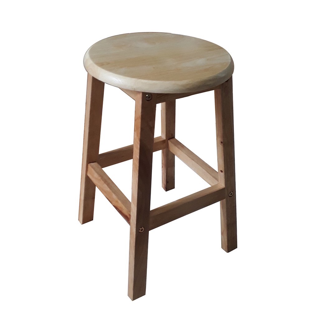 [HCM]GHẾ ĐÔN GỖ CAO SU CAO 45CM