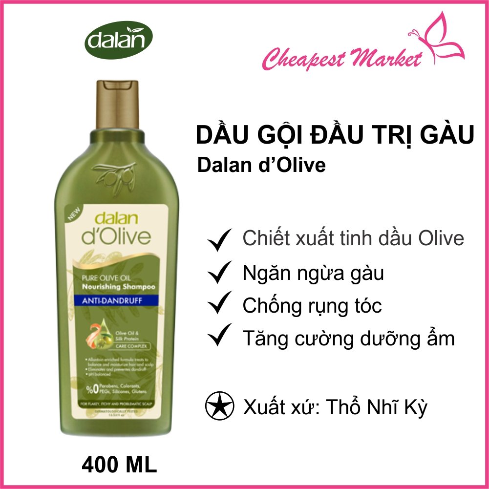Dầu Gội Ngăn Ngừa Gàu DaLan d'Olive Nourishing Shampoo Anti Dandruff 400ml