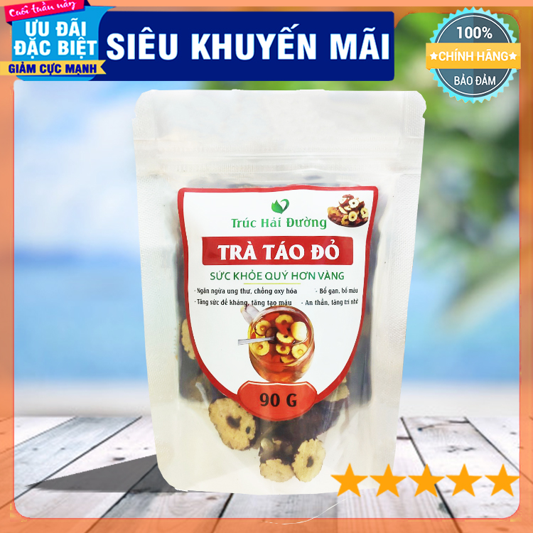 [CHÍNH HÃNG] Táo Đỏ Tân Cương Cắt Lát Tự Nhiên Hữu Cơ Được Sấy Khô Gói 90g