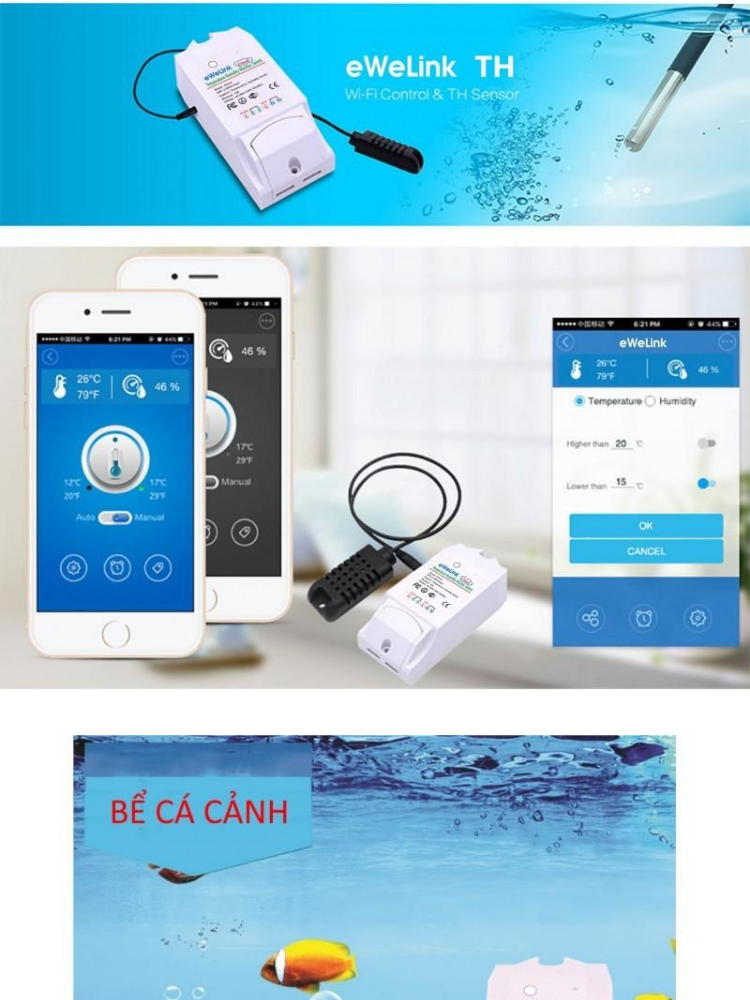 Đầu Dò Độ Ẩm, Nhiệt Độ eWeLink AM2301