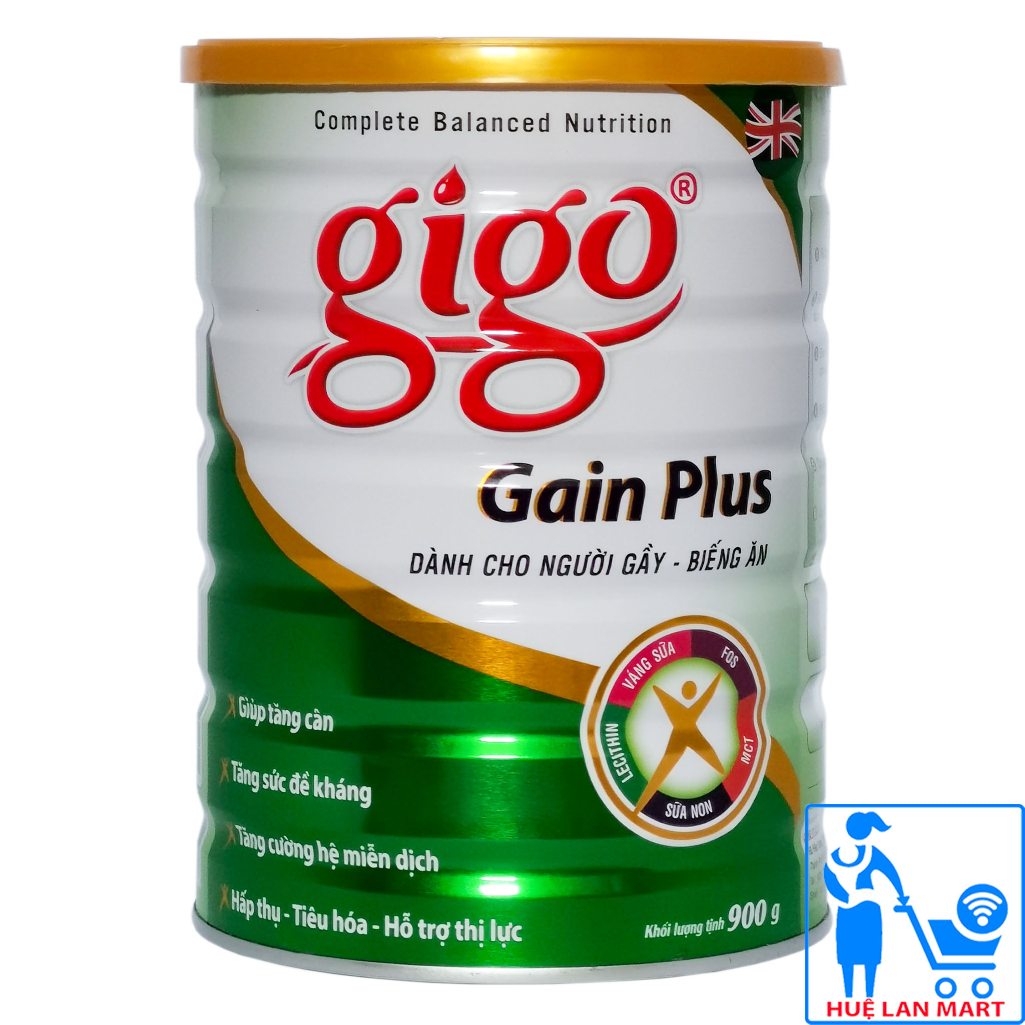 Sữa Bột Gigo Gain Plus Hộp 900g (Dành cho người gầy - biếng ăn)