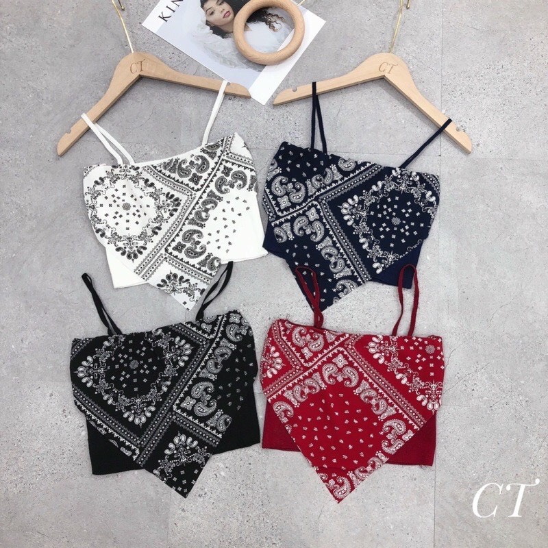 Áo yếm 2 dây họa tiết thổ cẩm boho A105