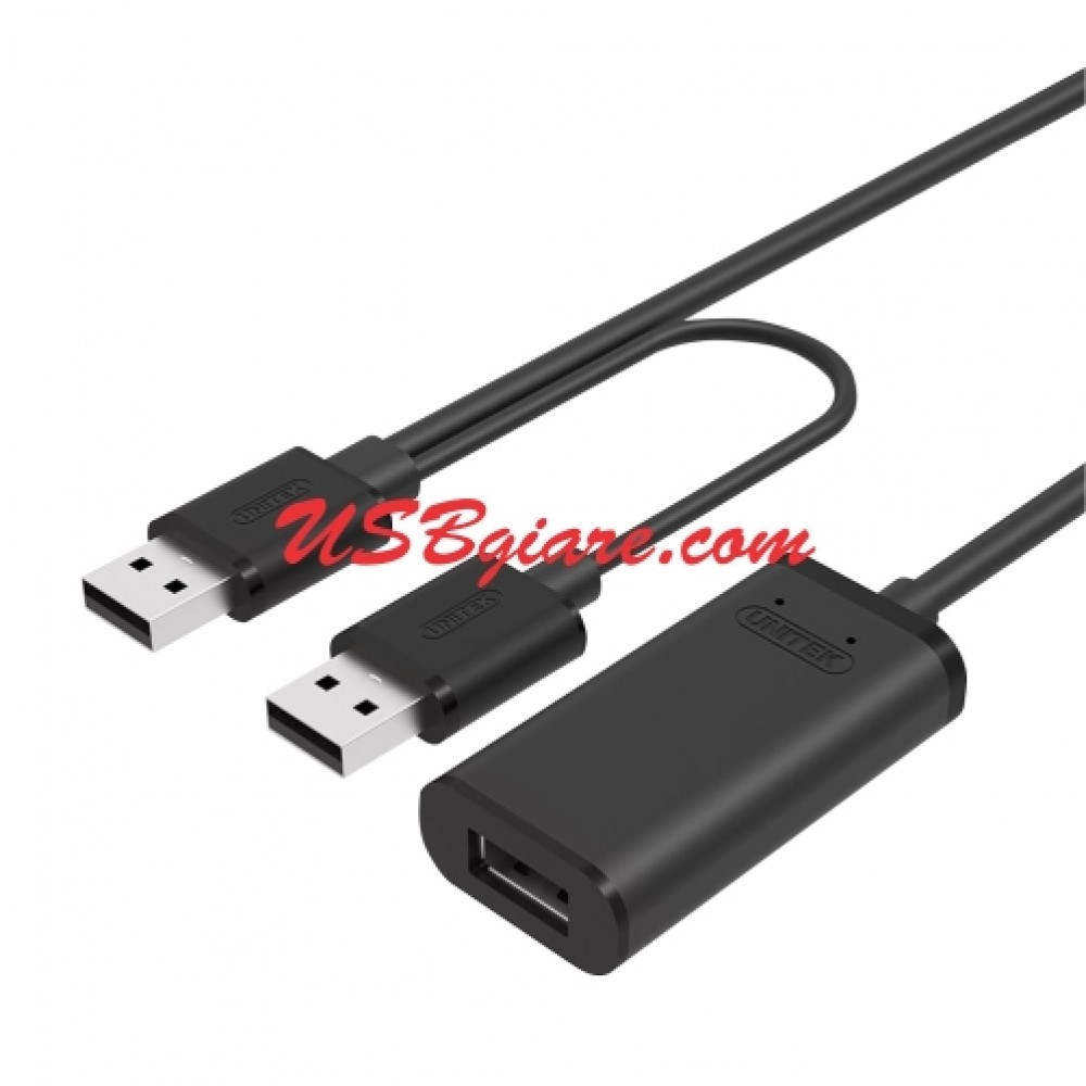 Cáp usb nối dài 10m có nguồn phụ cổng usb unitek y-278