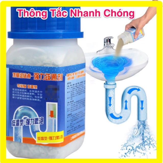 [HCM]BỘT THÔNG CỐNG & ỐNG THOÁT NƯỚC CỰC MẠNH CỰC NHANH HỦ LỚN 268G giải quyết tắc nghẽn đường ống do tóc & rác thải phân hủy thức ăn mảng bám lâu nắm gây nghẹt cầu cống thông bồn cầu lavabo toilet