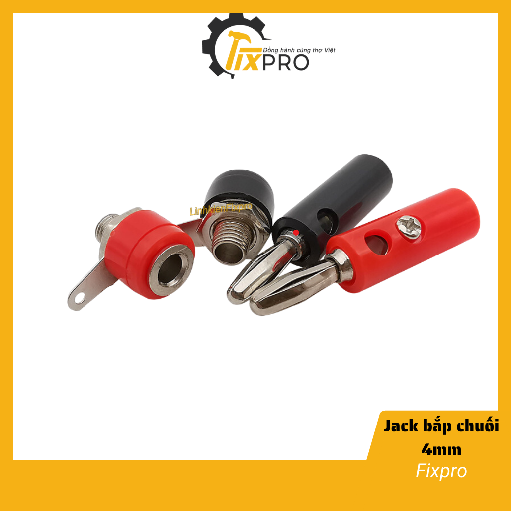 [5 cặp] Đôi jack bắp chuối cái 4mm đực+cái chất lượng tốt