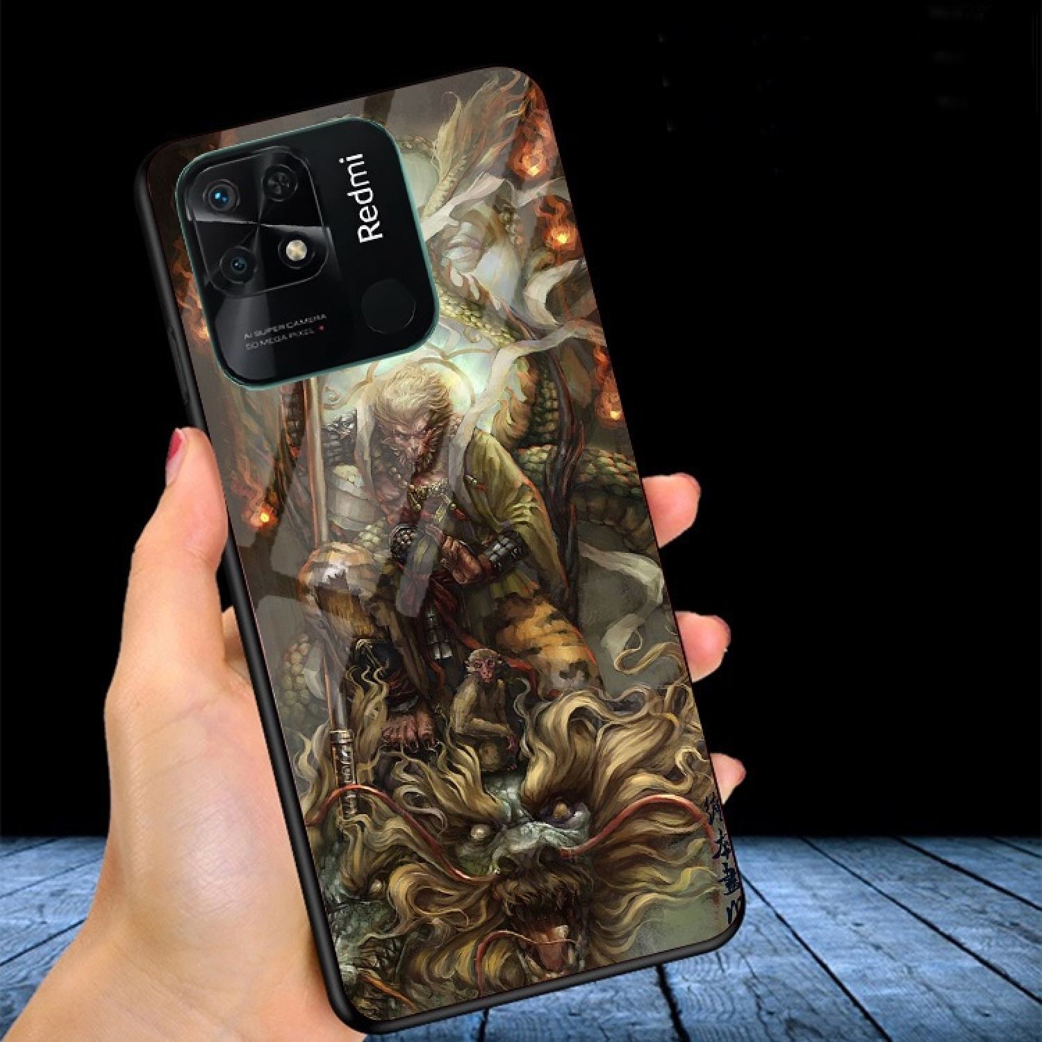 Ốp lưng kính 3d xiaomi redmi 10c ốp lưng thế hệ mới cao cấp