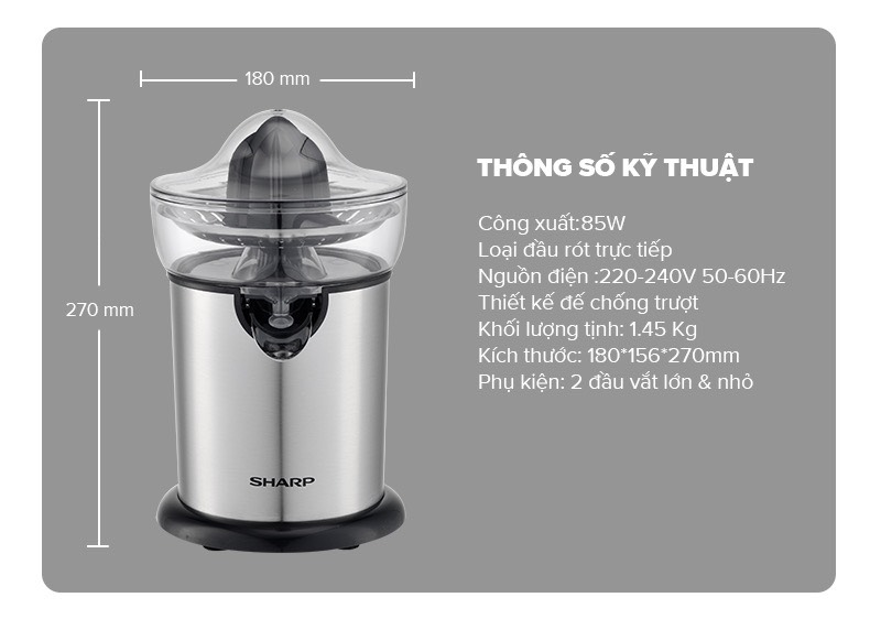 Máy Vắt Cam SHARP EJ-J130-ST
