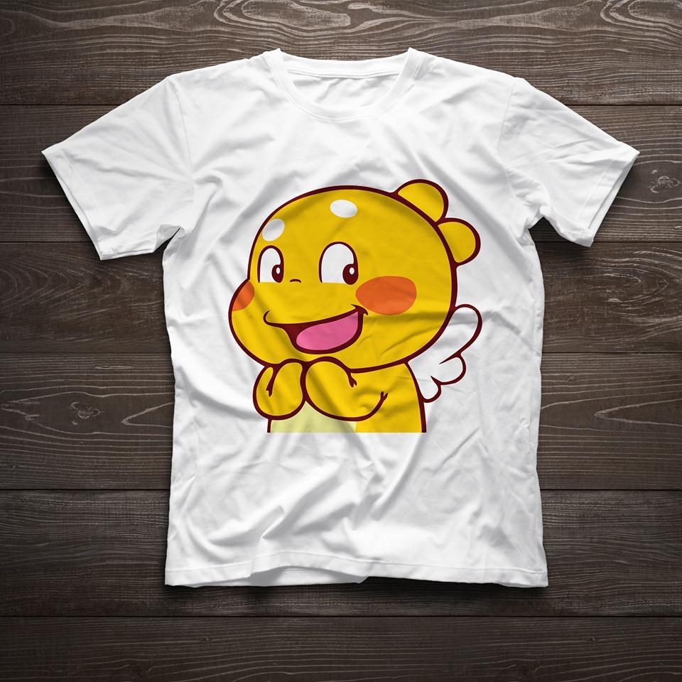 [HCM]Áo thun nữ form rộng in hình Thiên Thần Áo Vàng * Cười làm quen * vải dày mịn mát