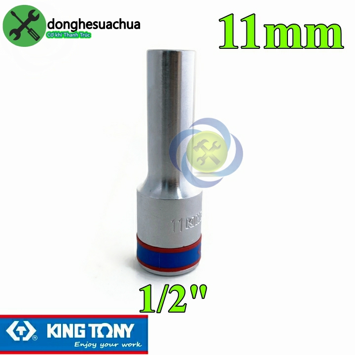Tuýp 11mm 1/2 kingtony 423511m loại dài 6 cạnh màu trắng